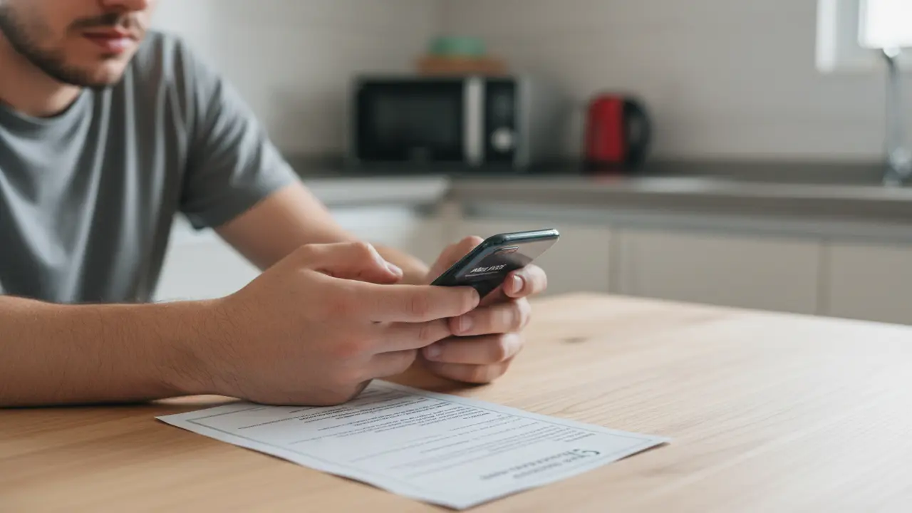 Mãos de trabalhador intermitente com celular e atestado, sobre auxílio por incapacidade.