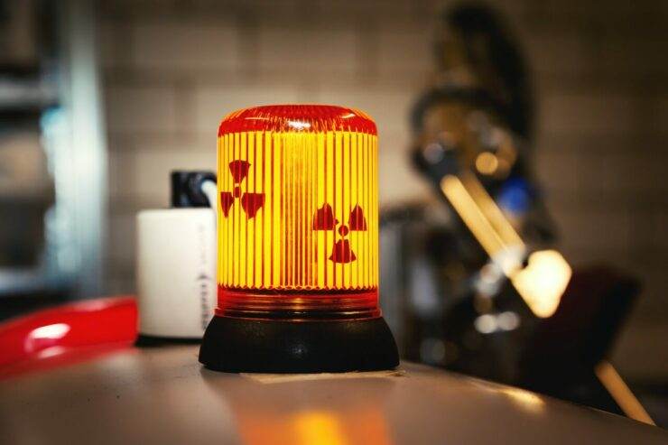 radioactive warning sign lamp
