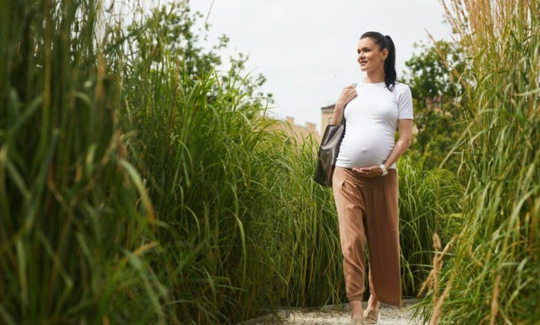Pregnant woman in nature